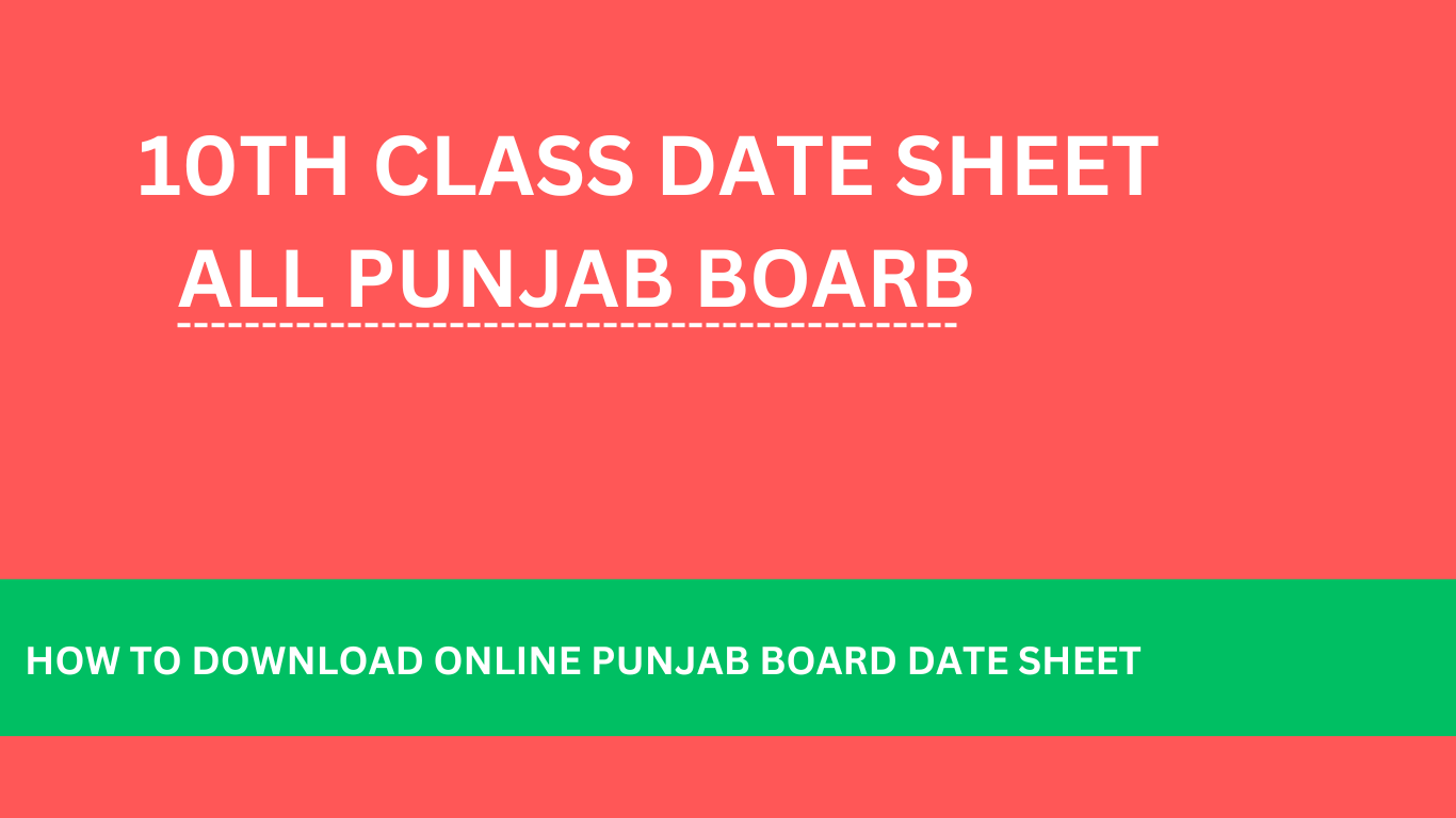 10th Class Date Sheet 2024 Punjab Board